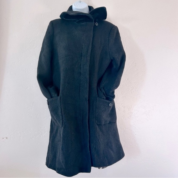 TED BAKER Womens Wool Mohair Blend Black Single Breasted Peacoat TB Size 4 US 8 - Picture 6 of 15